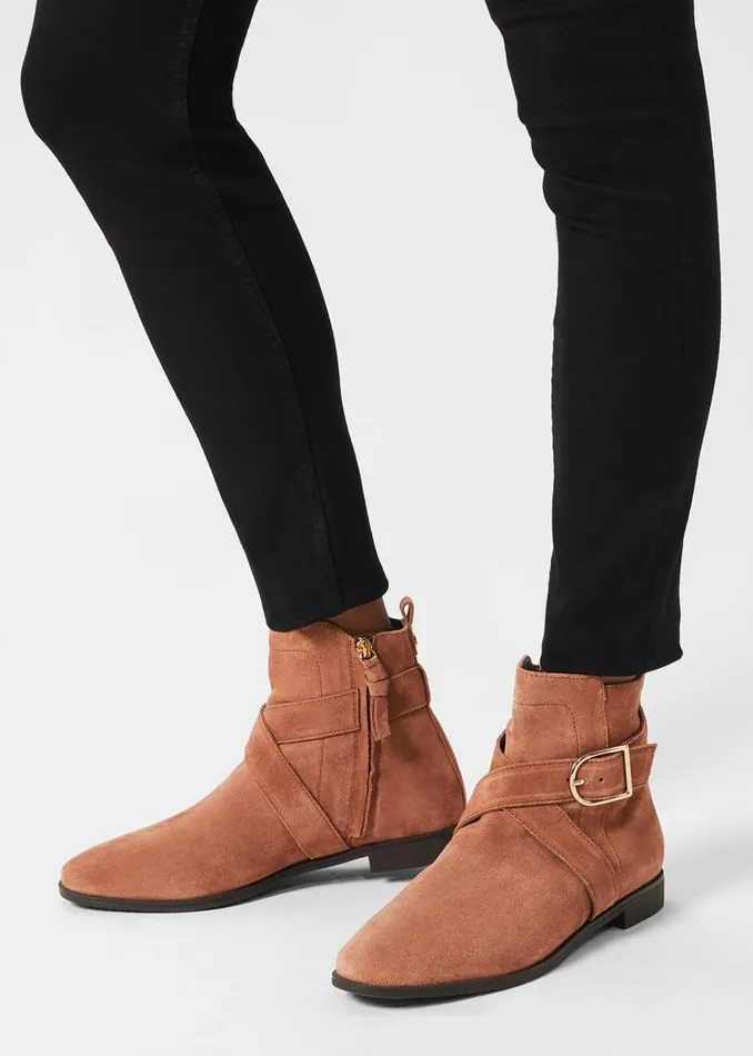 Womens Ruthie Suede Ankle Boots Toffee Brown Hobbs Ankle Boots For Sale