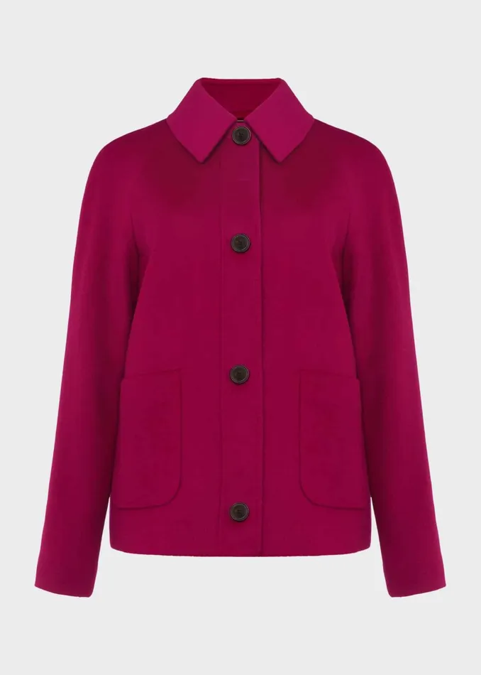 Womens Sairey Short Wool Coat Fuchsia Pink Hobbs Coats and Jackets Popular