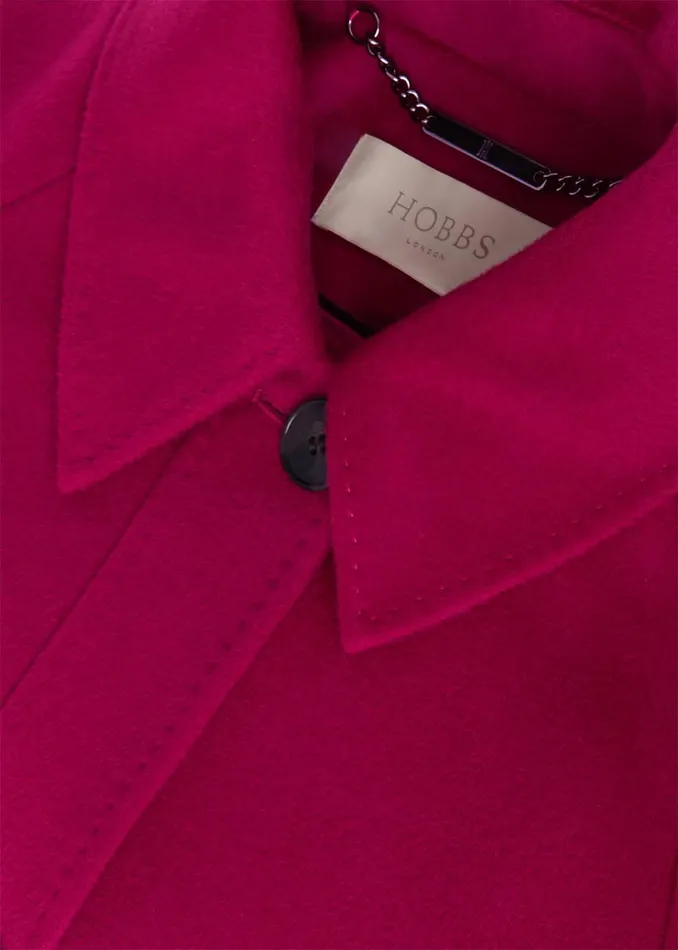 Womens Sairey Short Wool Coat Fuchsia Pink Hobbs Coats and Jackets Popular