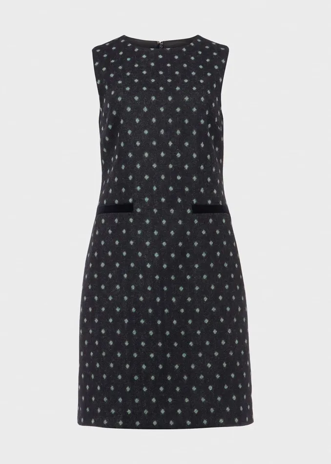 Womens Sarah Wool Dress Navy Green Hobbs Dresses Near Me