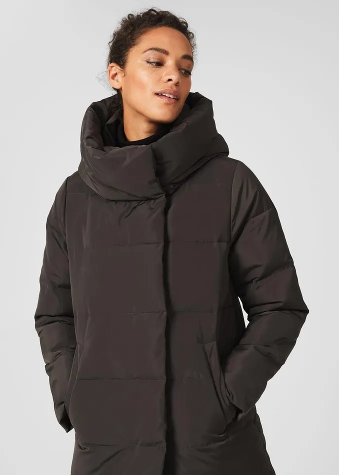 Womens Short Heather Water Resistant Puffer Jacket Dark Charcoal Hobbs Coats and Jackets Gift for Friend