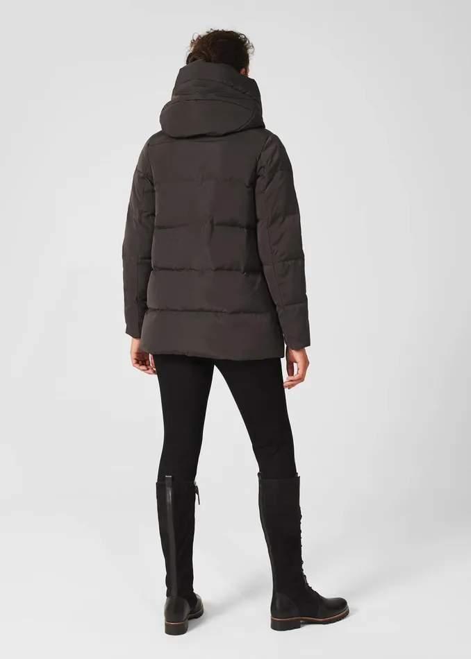 Womens Short Heather Water Resistant Puffer Jacket Dark Charcoal Hobbs Coats and Jackets Gift for Friend