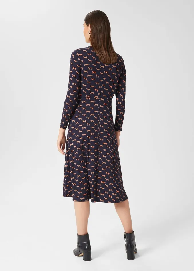 Womens Sian Jersey Dress Navy Multi Hobbs Dresses Popular