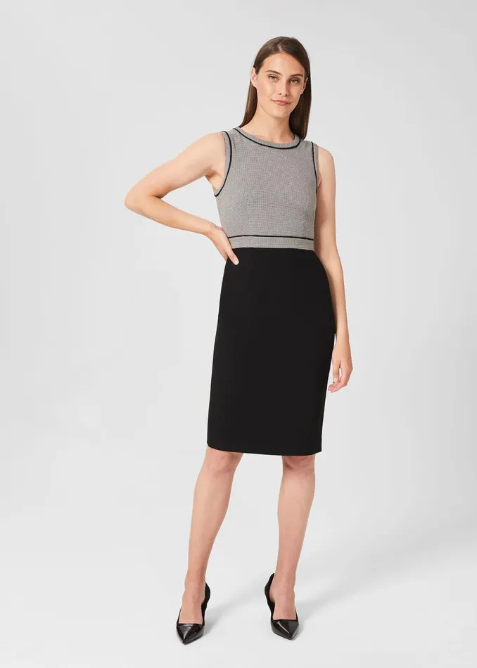 Womens Sienna Houndstooth Shift Dress Black Ivory Hobbs Dresses Gift for Friend Womens Sienna Houndstooth Shift Dress Black Ivory Hobbs Dresses Gift for Friend