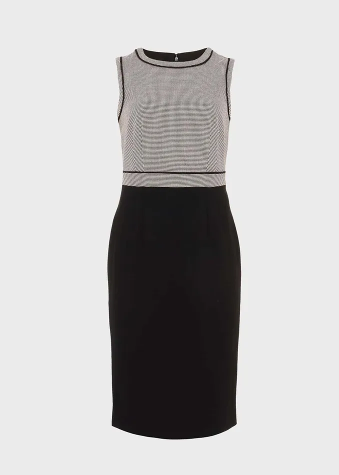 Womens Sienna Houndstooth Shift Dress Black Ivory Hobbs Dresses Gift for Friend