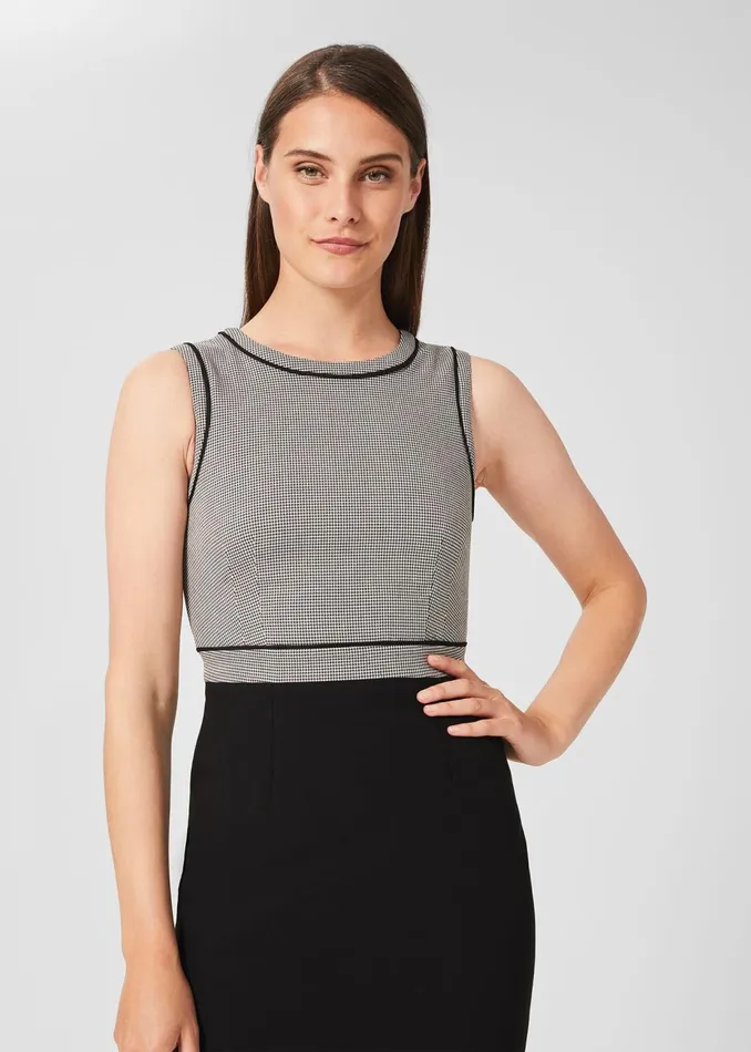 Womens Sienna Houndstooth Shift Dress Black Ivory Hobbs Dresses Gift for Friend