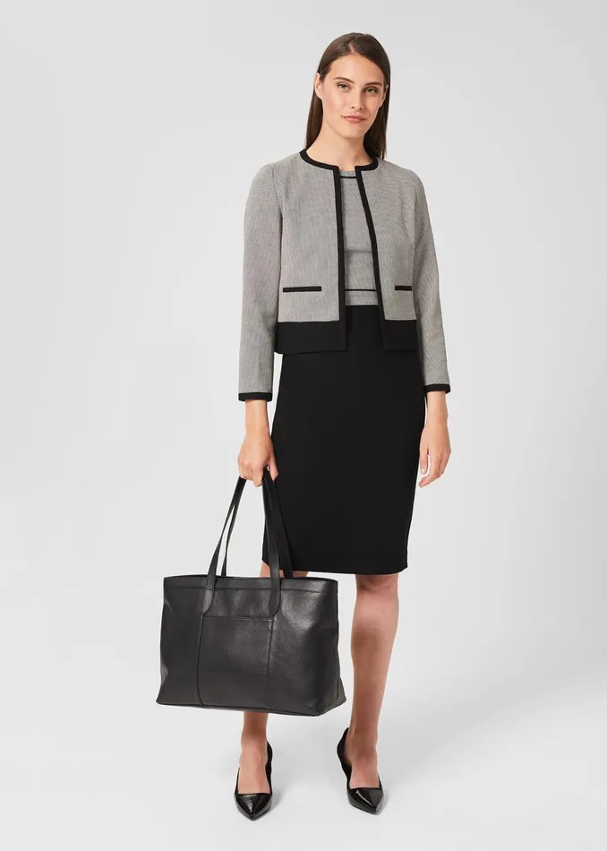 Womens Sienna Houndstooth Shift Dress Black Ivory Hobbs Dresses Gift for Friend