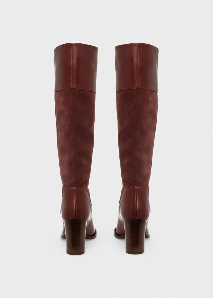 Womens Stephanie Leather Knee Boots Dark Brown Hobbs Long Boots Gift Ideas