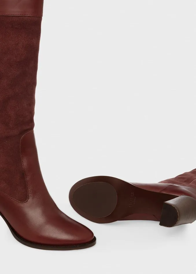 Womens Stephanie Leather Knee Boots Dark Brown Hobbs Long Boots Gift Ideas