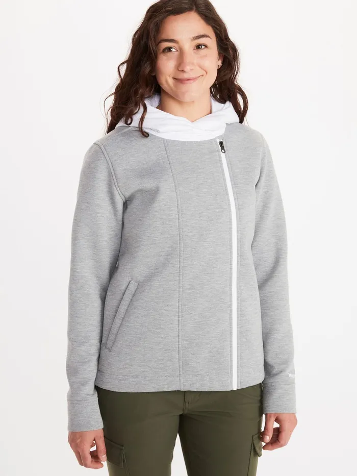 Womens Sweatshirts And Sweaters Marmot Denare Insulated Hoody Bright Steel HeatherWhite