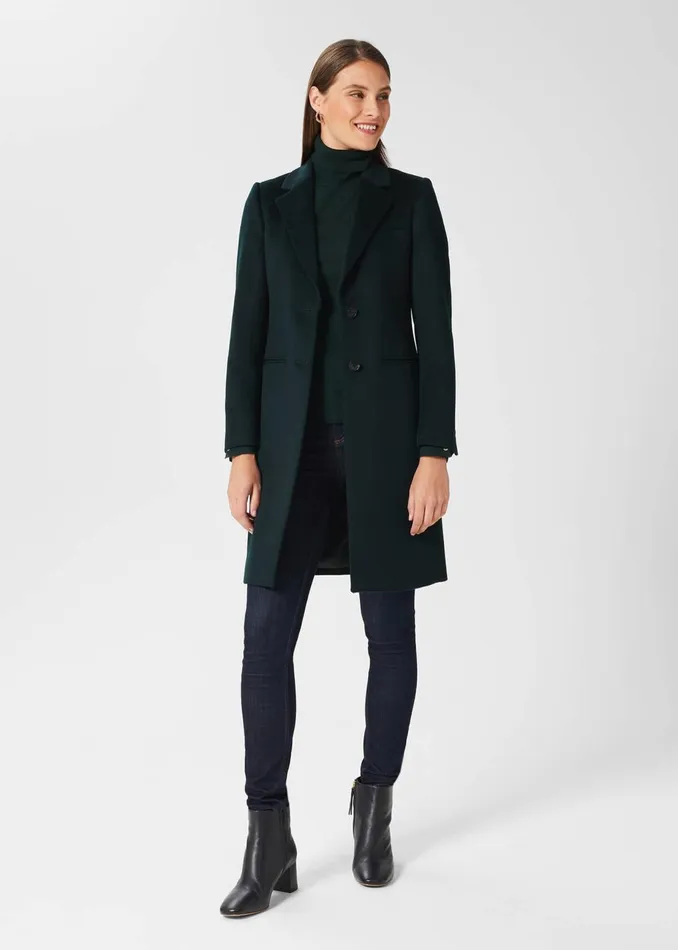 Womens Tilda Wool Coat Fern Green Hobbs Coats and Jackets Cheap On Sale