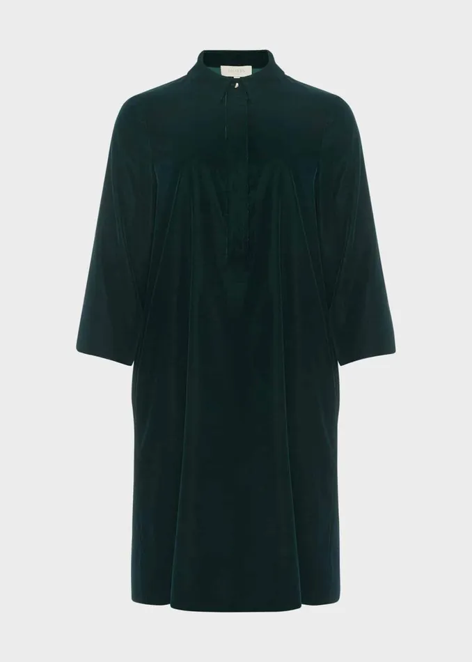 Womens Velvet Marciella Dress Dark Green Hobbs Dresses For Sale