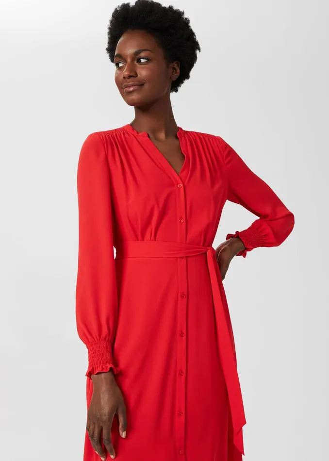 Womens Violet V Neck Dress Crimson Red Hobbs Dresses On Sale