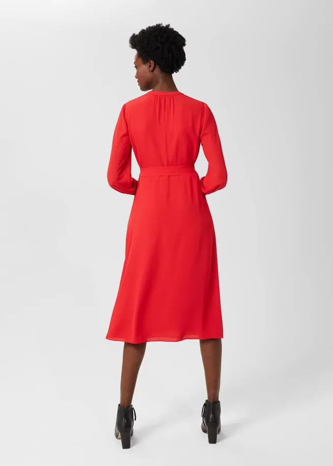 Womens Violet V Neck Dress Crimson Red Hobbs Dresses On Sale