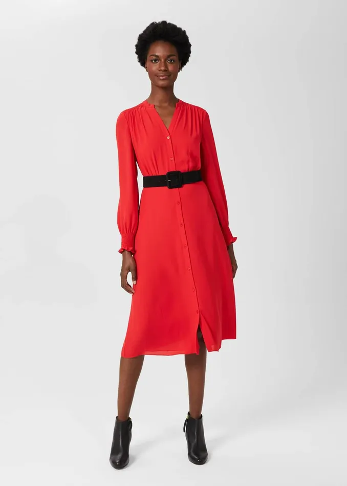 Womens Violet V Neck Dress Crimson Red Hobbs Dresses On Sale