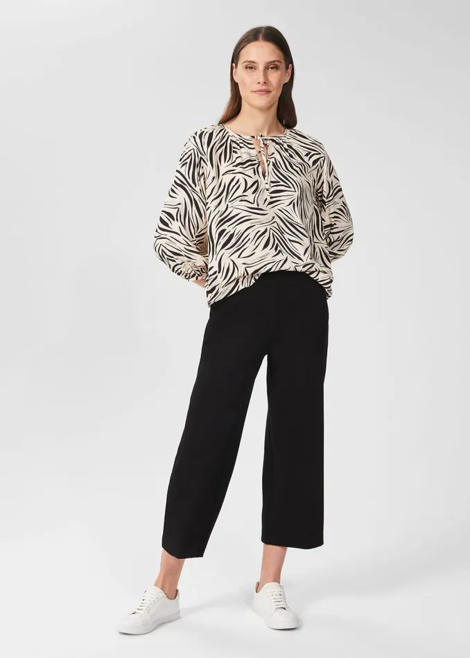 Womens Zadie Jersey Cropped Trousers Black Hobbs Trousers