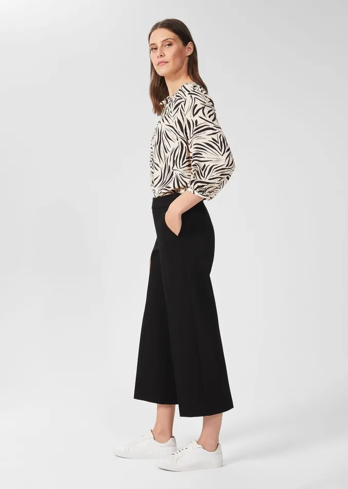 Womens Zadie Jersey Cropped Trousers Black Hobbs Trousers