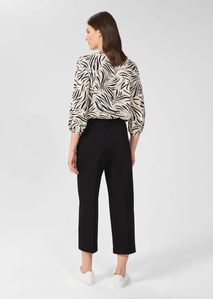 Womens Zadie Jersey Cropped Trousers Black Hobbs Trousers