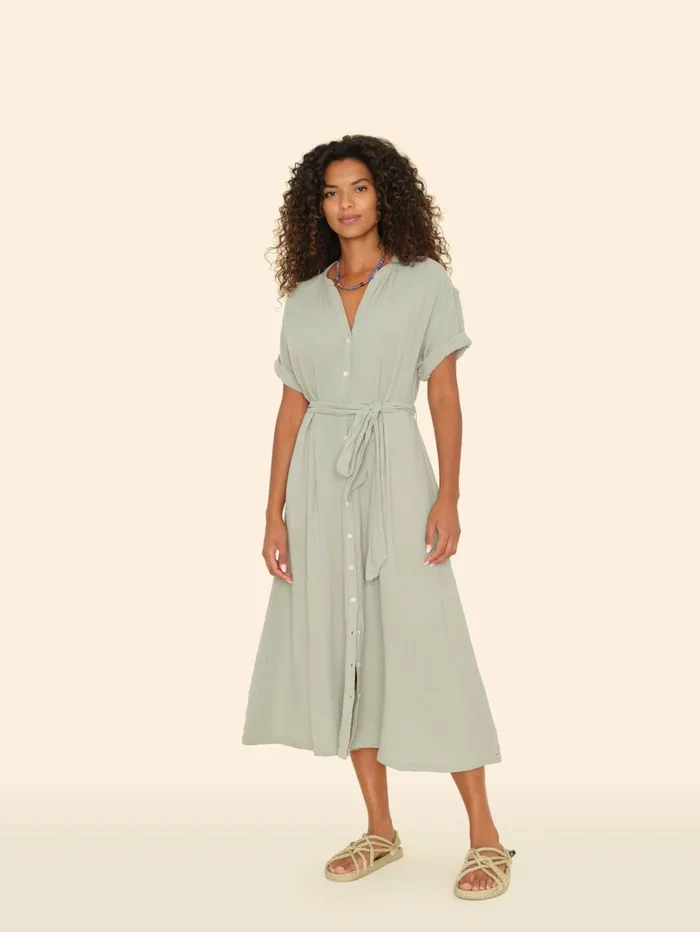 XRENA Aqua Grey Cate Dress Women Dresses