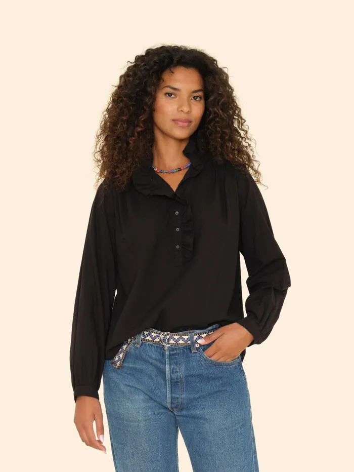 XRENA Black Caspian Top Women Tops