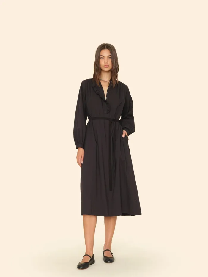 XRENA Black Caspy Dress Women Dresses