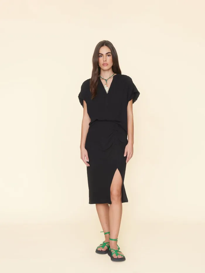 XRENA Black Scottie Skirt Women Skirts