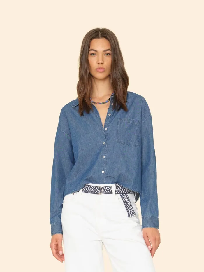 XRENA Blue Rinse Dion Shirt Women Shirts