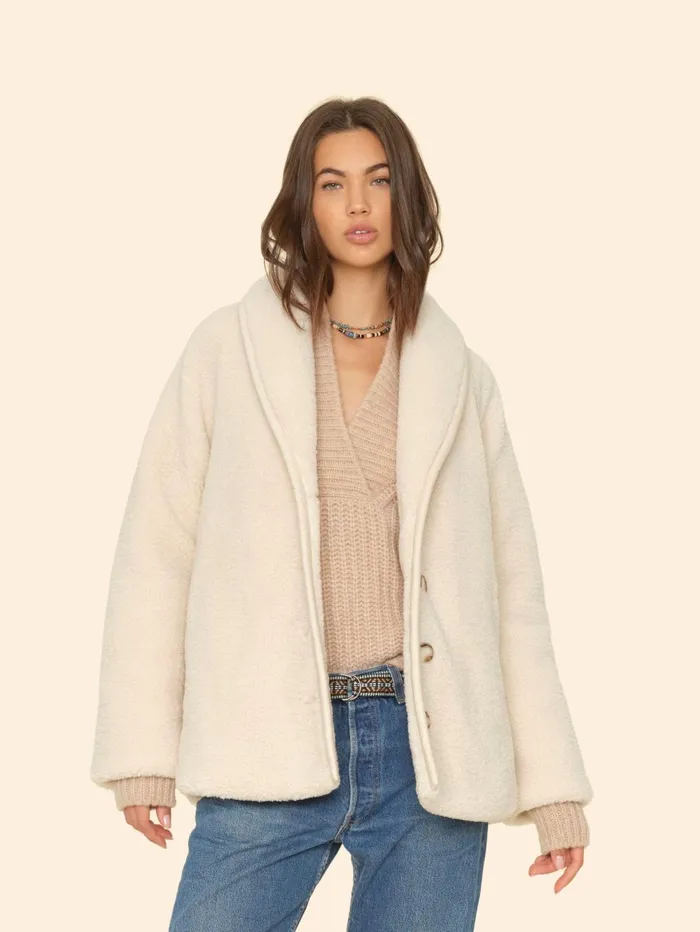 XRENA Cream Martine Jacket Women Sweaters and Jackets