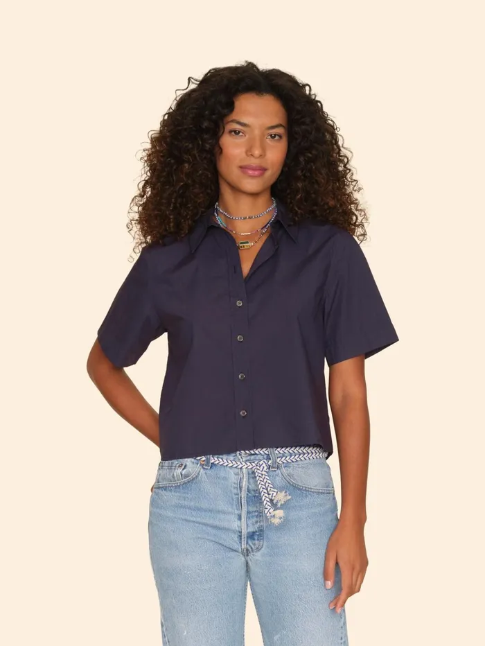 XRENA Darkest Navy Olympya Shirt Women Shirts