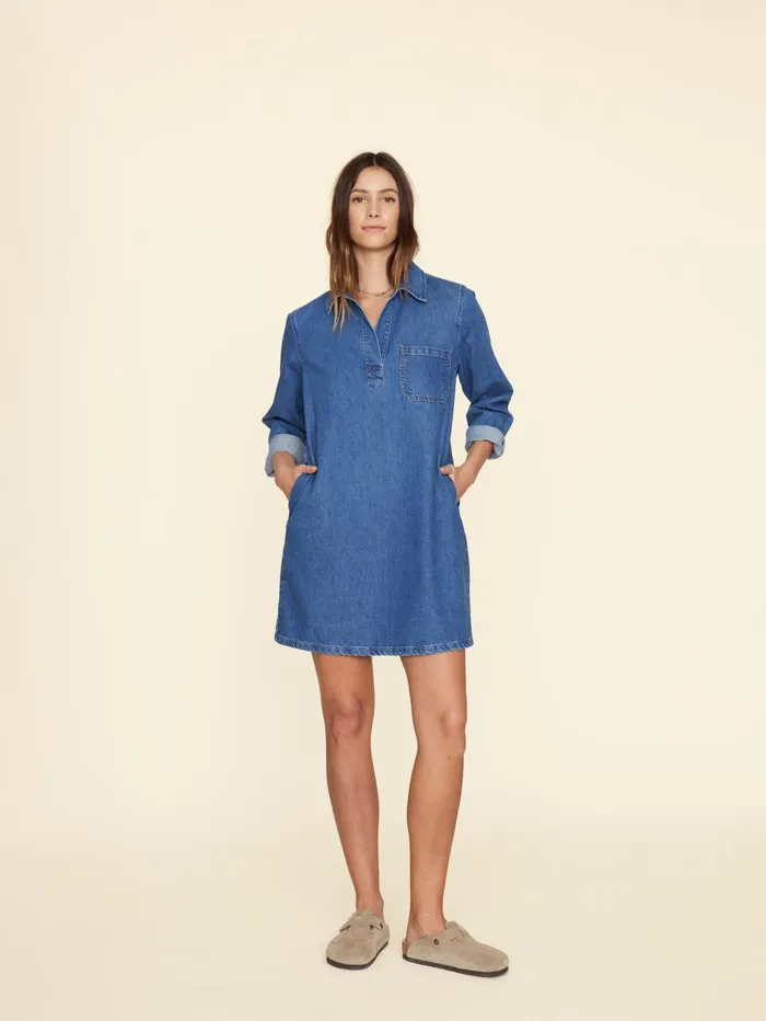 XRENA Deep Indigo Max Denim Dress Women Dresses