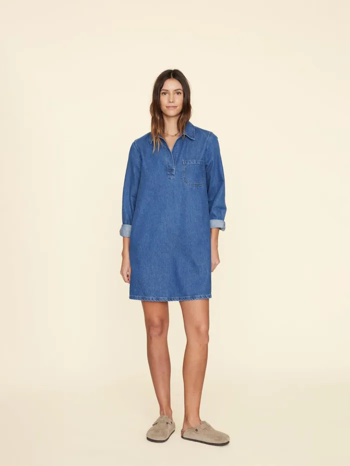 XRENA Deep Indigo Max Denim Dress Women Dresses XRENA Deep Indigo Max Denim Dress Women Dresses