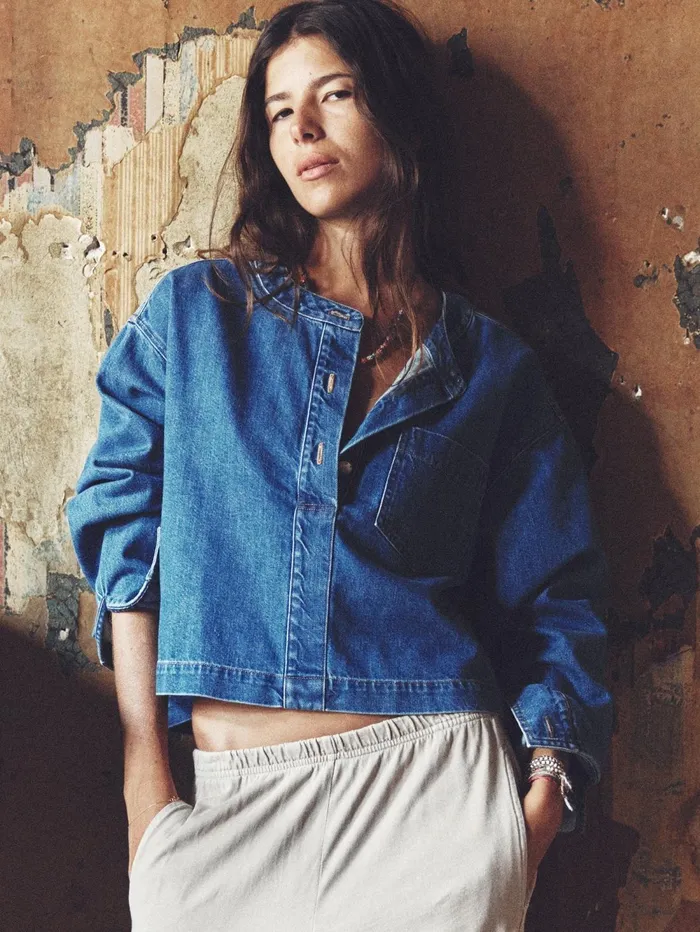 XRENA Deep Indigo Nicky Denim Top Women Tops XRENA Deep Indigo Nicky Denim Top Women Tops