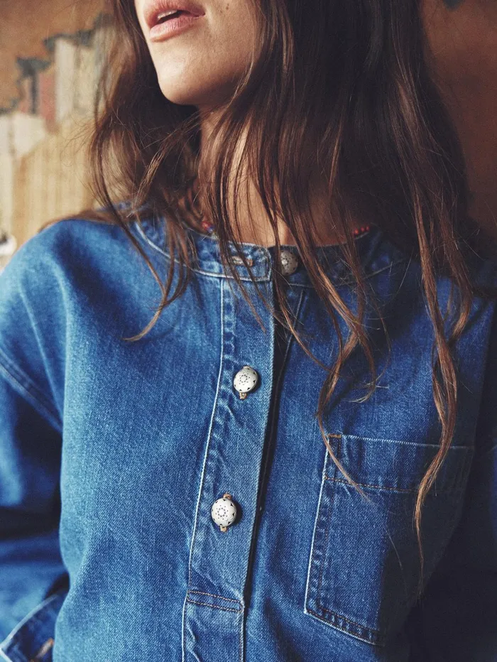 XRENA Deep Indigo Nicky Denim Top Women Tops XRENA Deep Indigo Nicky Denim Top Women Tops
