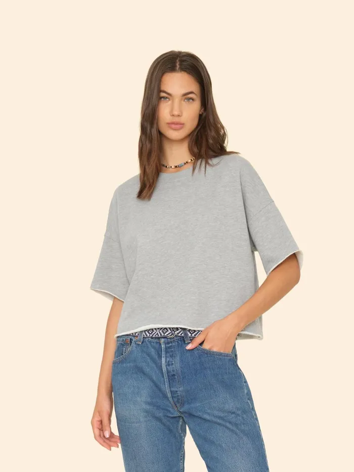 XRENA Heather Grey Romeo Sweatshirt Women Sweats and Tees