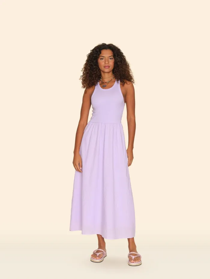 XRENA Lavender Bloom Flynn Dress Women Dresses