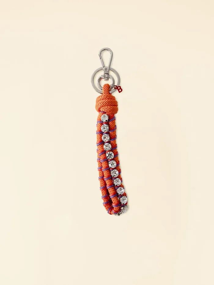 XRENA MY BOB Orange Rhinestone Key Ring Women Accessories