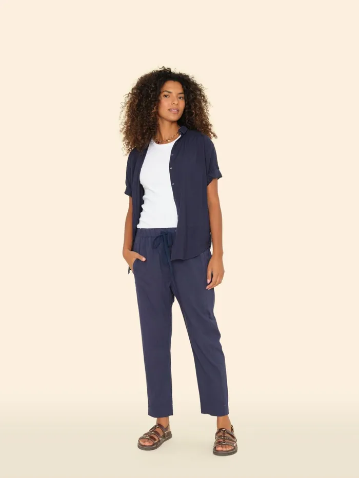 XRENA Navy Draper Pant Women Pants and Jumpsuits XRENA Navy Draper Pant Women Pants and Jumpsuits