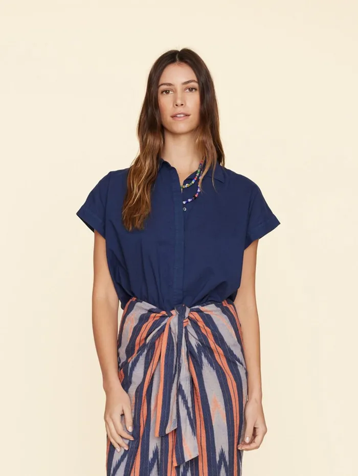 XRENA Navy Homer Shirt Women Shirts