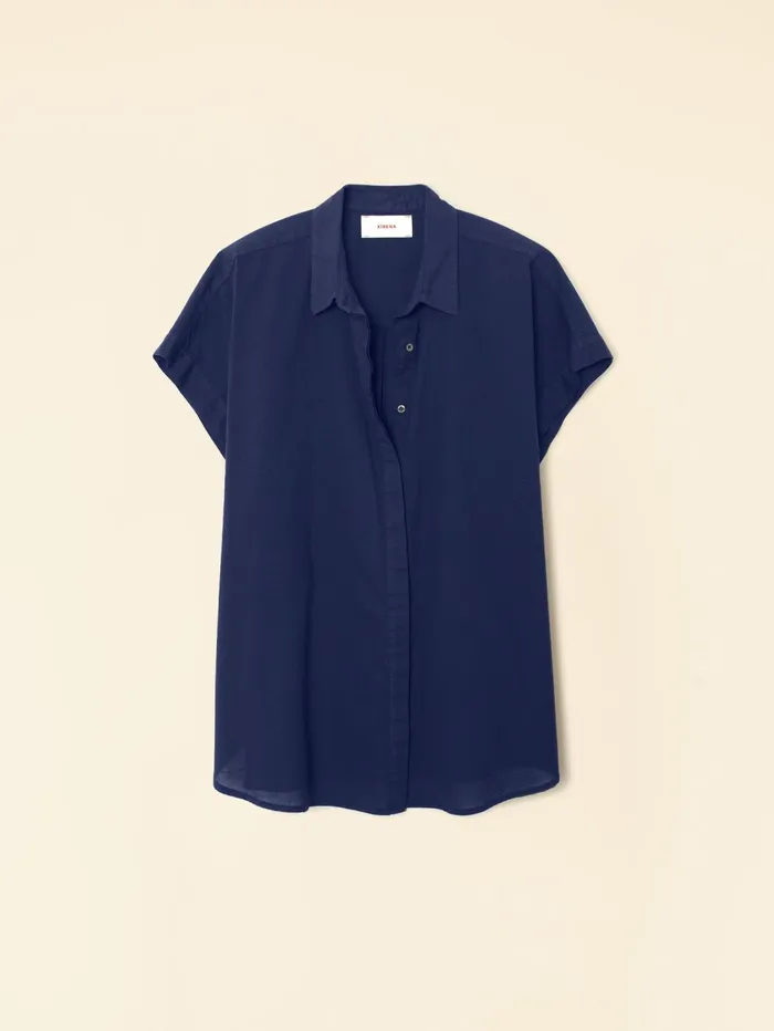 XRENA Navy Homer Shirt Women Shirts XRENA Navy Homer Shirt Women Shirts