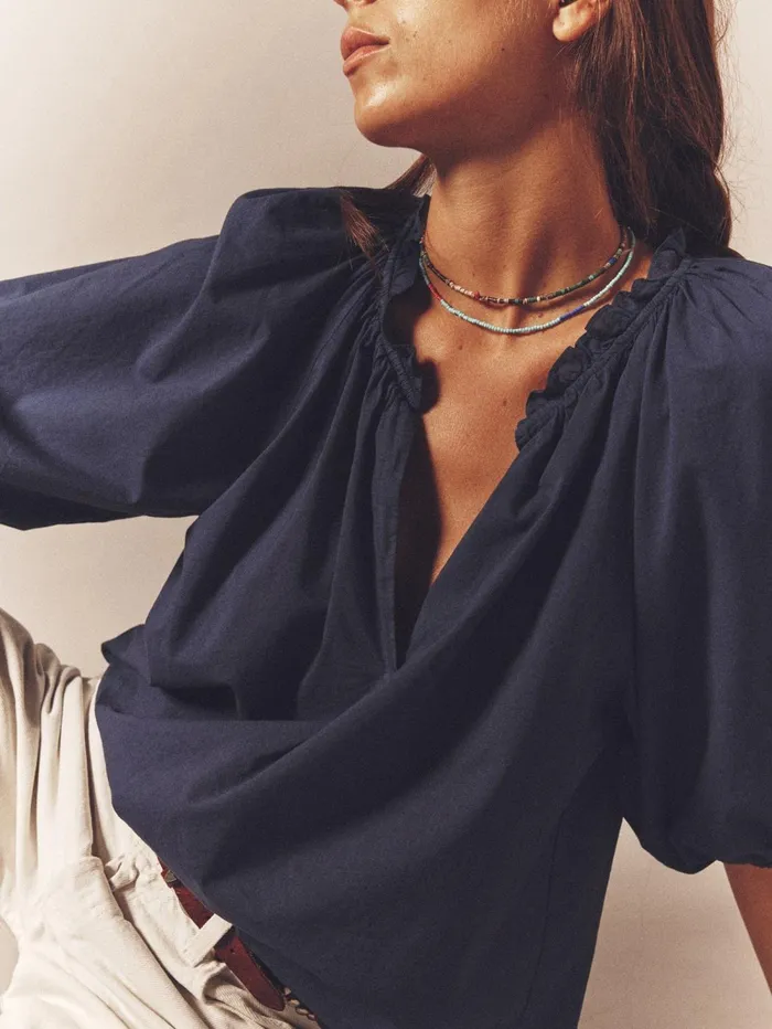 XRENA Navy Jules Top Women Tops XRENA Navy Jules Top Women Tops