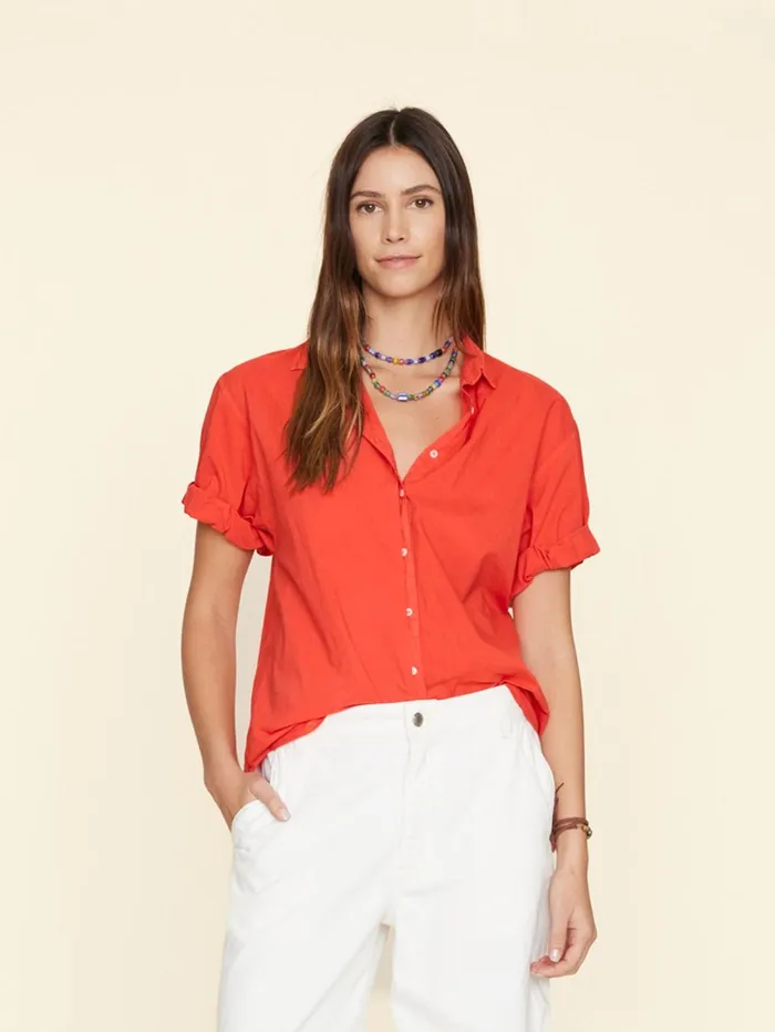 XRENA Orange Sunset Channing Shirt Women Shirts XRENA Orange Sunset Channing Shirt Women Shirts