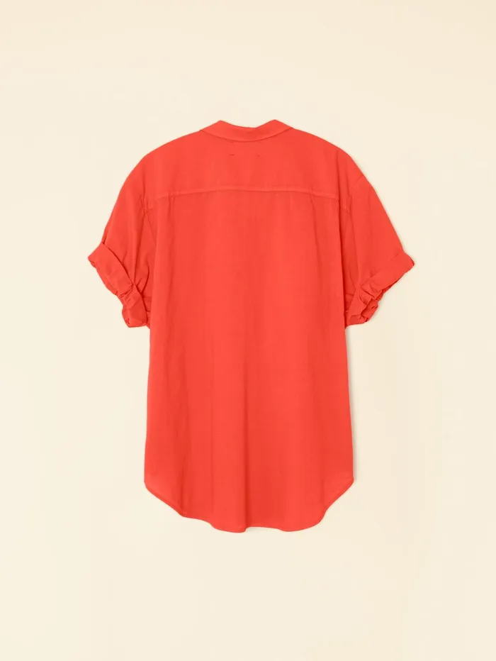 XRENA Orange Sunset Channing Shirt Women Shirts XRENA Orange Sunset Channing Shirt Women Shirts