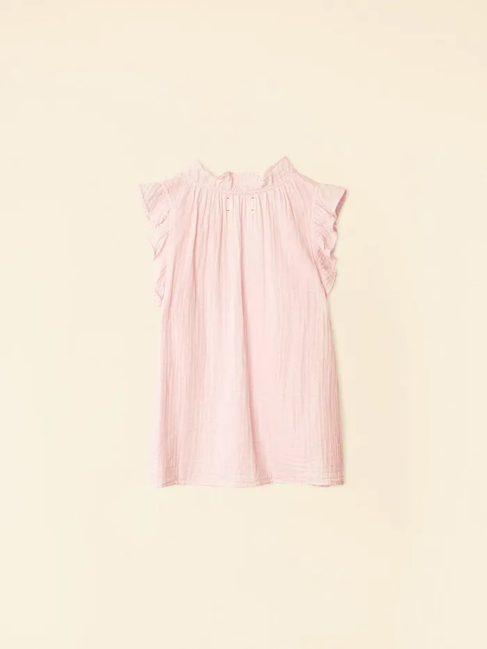 XRENA Pink Blush Bex Gauze Top Women Tops