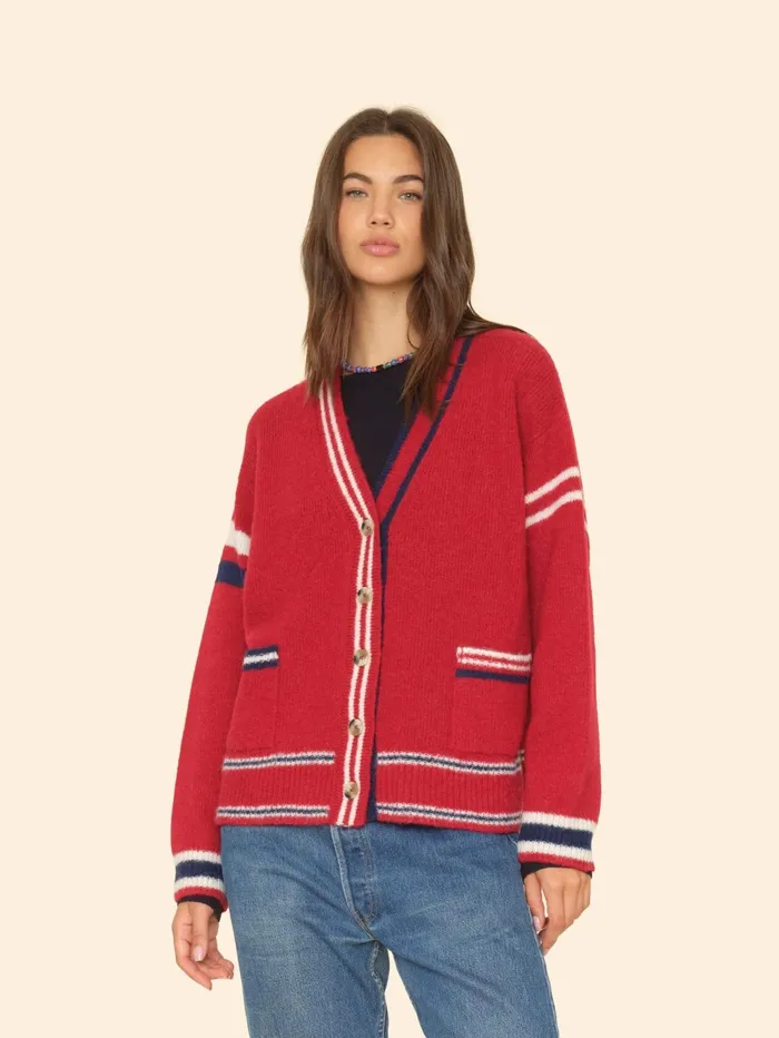 XRENA Red Blue Carey Cardigan Women Sweaters and Jackets