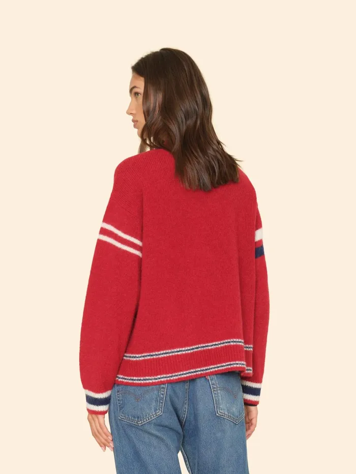 XRENA Red Blue Carey Cardigan Women Sweaters and Jackets XRENA Red Blue Carey Cardigan Women Sweaters and Jackets