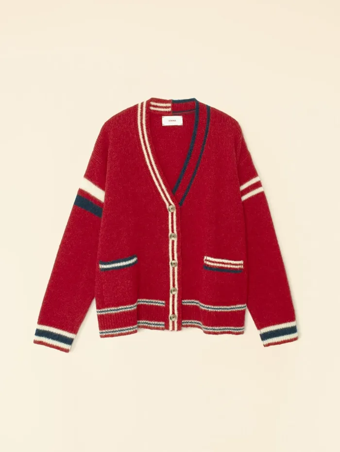XRENA Red Blue Carey Cardigan Women Sweaters and Jackets XRENA Red Blue Carey Cardigan Women Sweaters and Jackets