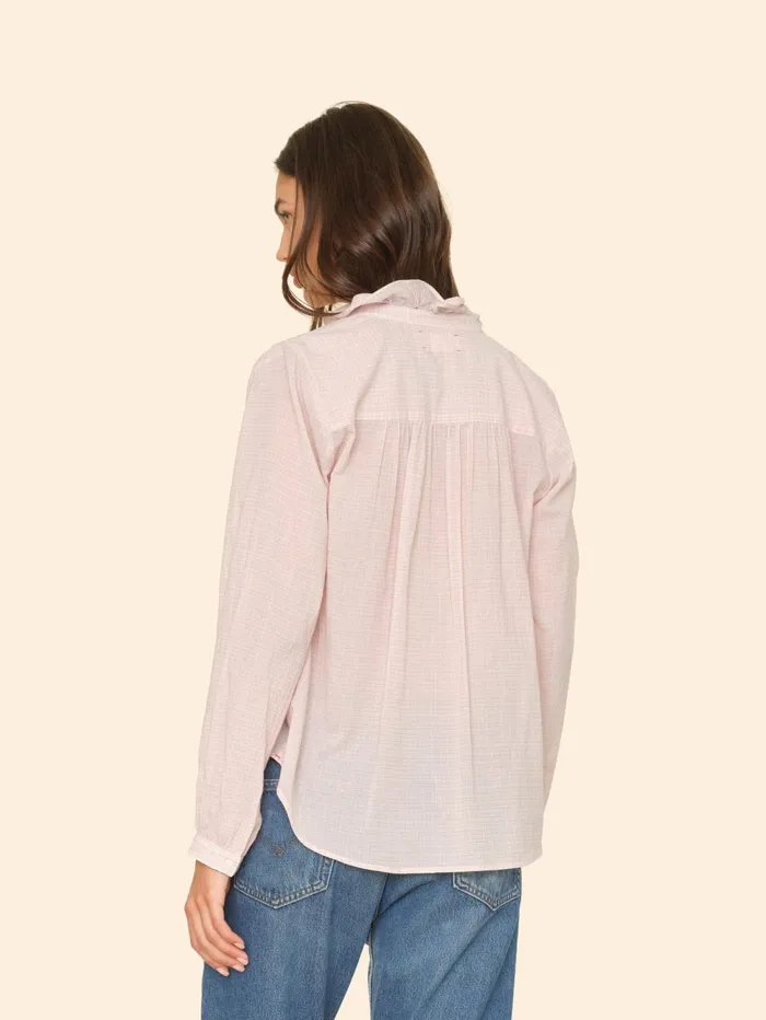 XRENA Rose Petal Caspian Plaid Top Women Tops XRENA Rose Petal Caspian Plaid Top Women Tops