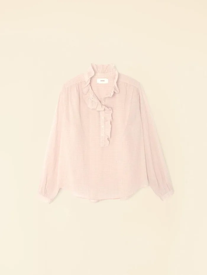 XRENA Rose Petal Caspian Plaid Top Women Tops XRENA Rose Petal Caspian Plaid Top Women Tops