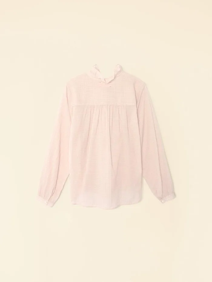 XRENA Rose Petal Caspian Plaid Top Women Tops XRENA Rose Petal Caspian Plaid Top Women Tops