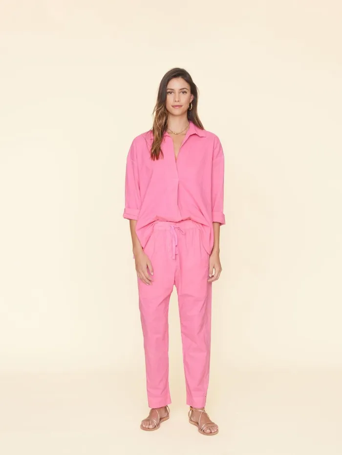 XRENA Rose Pink Draper Pant Women Pants and Jumpsuits